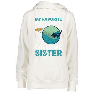 Surfing Kitesurfing Sister Kitesurfer Meaningful Gift Womens Funnel Neck Pullover Hood