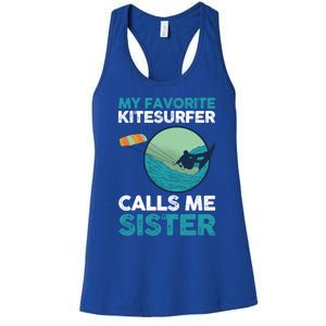 Surfing Kitesurfing Sister Kitesurfer Meaningful Gift Women's Racerback Tank