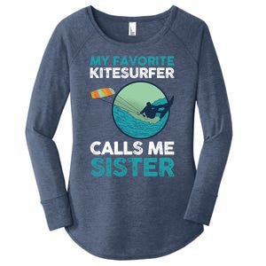 Surfing Kitesurfing Sister Kitesurfer Meaningful Gift Women's Perfect Tri Tunic Long Sleeve Shirt