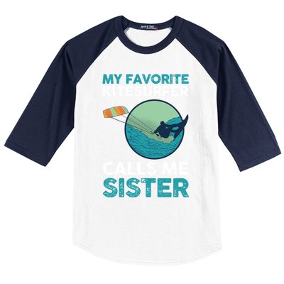 Surfing Kitesurfing Sister Kitesurfer Meaningful Gift Baseball Sleeve Shirt