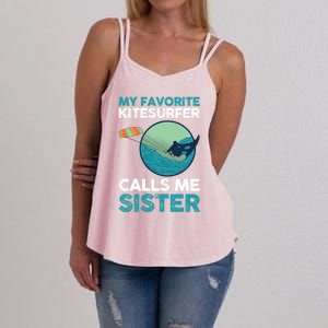 Surfing Kitesurfing Sister Kitesurfer Meaningful Gift Women's Strappy Tank