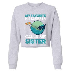 Surfing Kitesurfing Sister Kitesurfer Meaningful Gift Cropped Pullover Crew