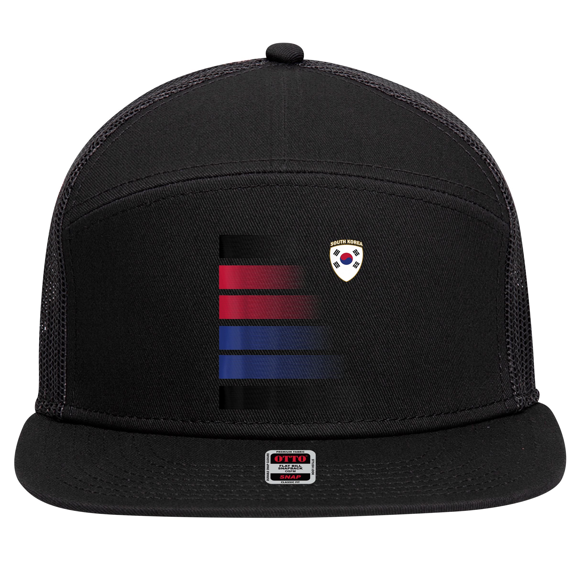 South Korean Soccer Jersey South Korea Football South Korea 7 Panel Mesh Trucker Snapback Hat