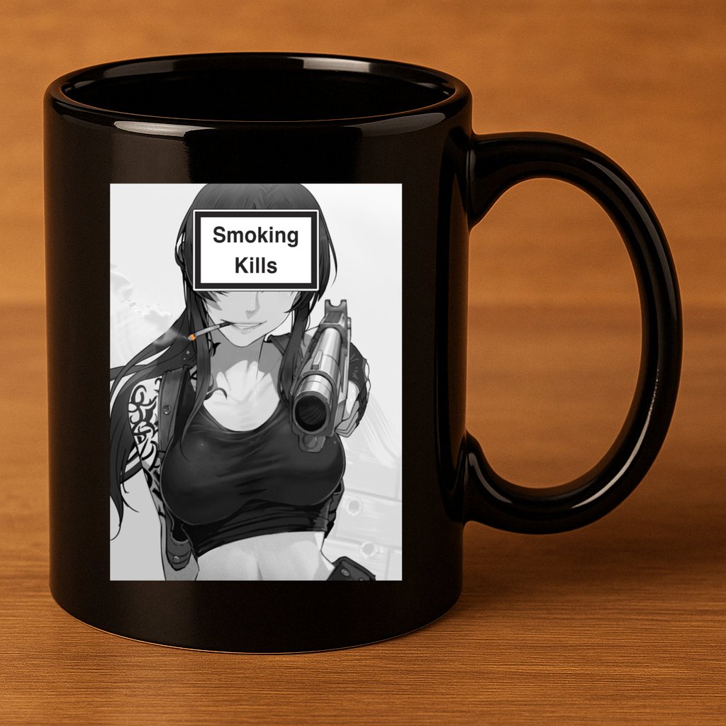 Smoking Kills 11oz C Handle Ceramic Mug