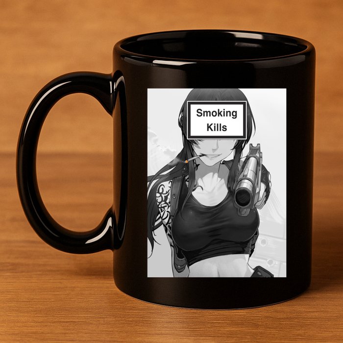 Smoking Kills 11oz C Handle Ceramic Mug