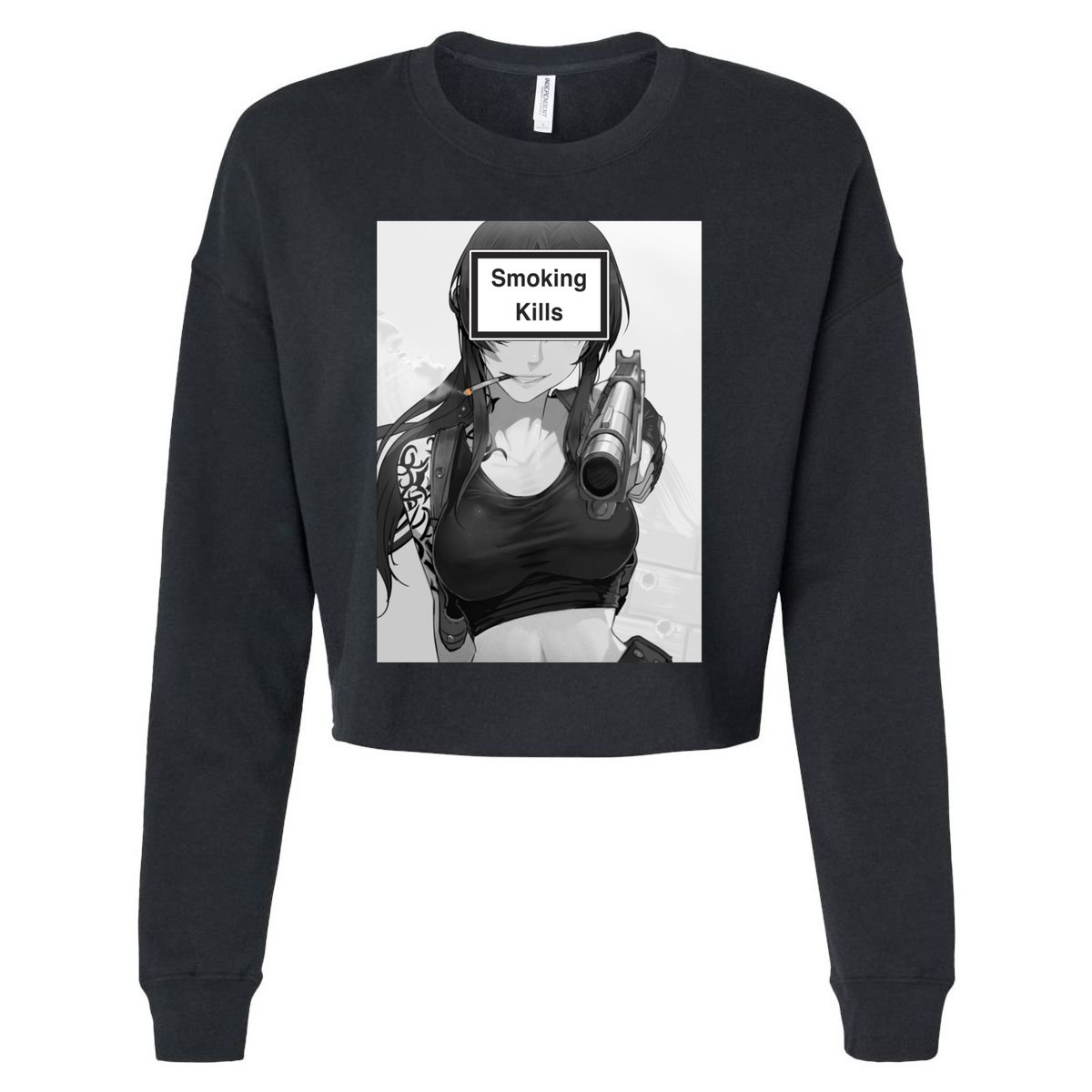 Smoking Kills Cropped Pullover Crew