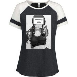 Smoking Kills Enza Ladies Jersey Colorblock Tee