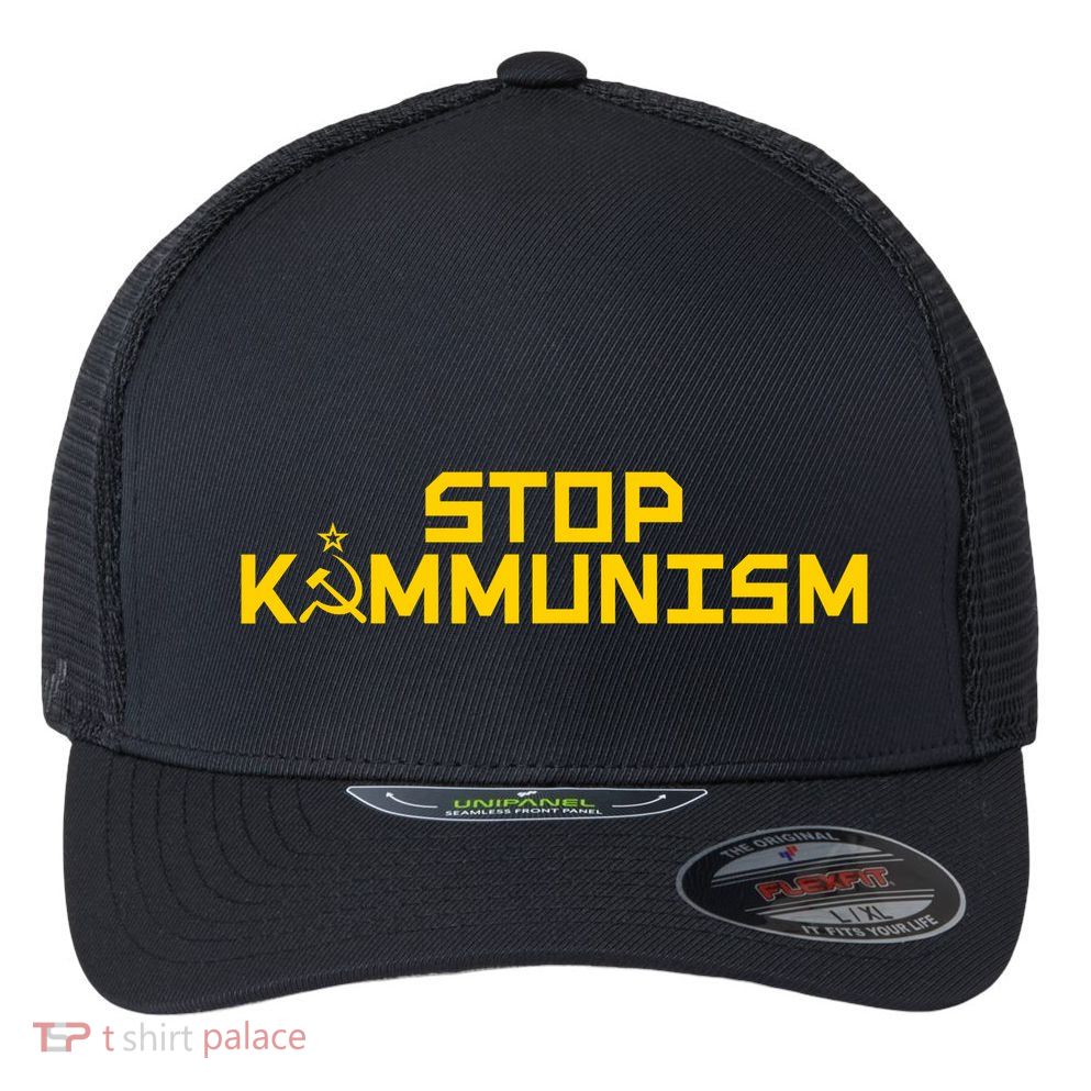 Stop Kammunism Stop Commiela Harris Vote Trump Vance 2024 Flexfit Unipanel Trucker Cap