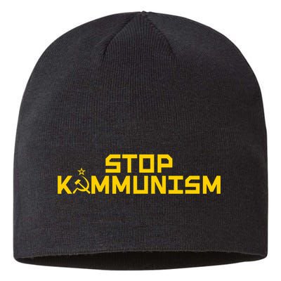 Stop Kammunism Stop Commiela Harris Vote Trump Vance 2024 Sustainable Beanie