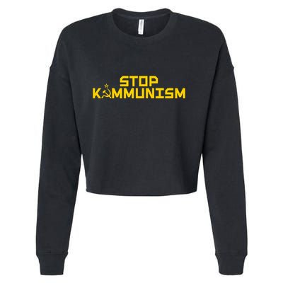Stop Kammunism Stop Commiela Harris Vote Trump Vance 2024 Cropped Pullover Crew