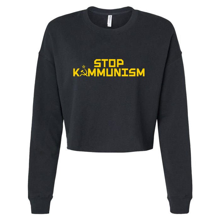 Stop Kammunism Stop Commiela Harris Vote Trump Vance 2024 Cropped Pullover Crew