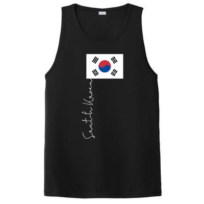 South Korea Signature Flag Pole Patriotic Cool Gift PosiCharge Competitor Tank