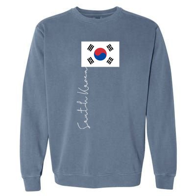 South Korea Signature Flag Pole Patriotic Cool Gift Garment-Dyed Sweatshirt