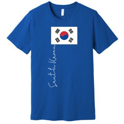 South Korea Signature Flag Pole Patriotic Cool Gift Premium T-Shirt