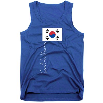 South Korea Signature Flag Pole Patriotic Cool Gift Tank Top