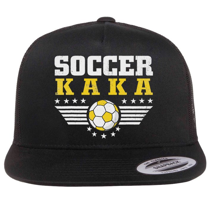 Soccer Kaka Soccer Player Funny Grandfather Kaka Soccer Flat Bill Trucker Hat