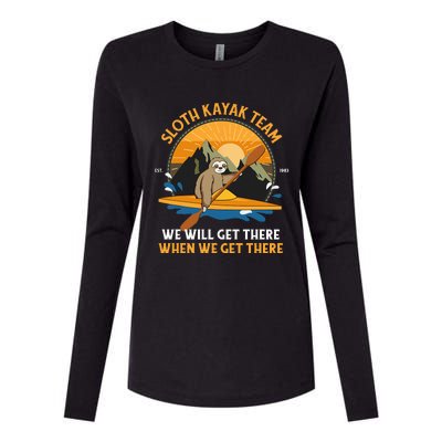 Sloth Kayaking Sloth Kayak Team Womens Cotton Relaxed Long Sleeve T-Shirt