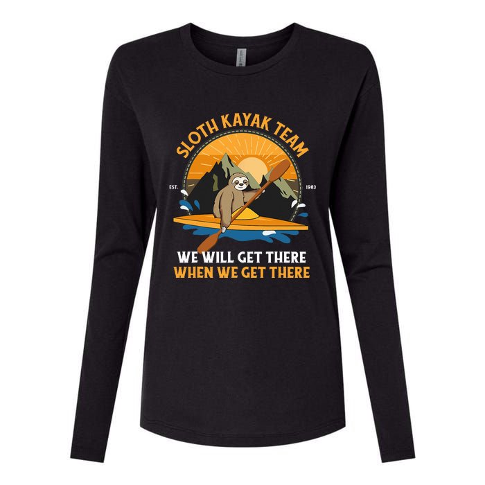 Sloth Kayaking Sloth Kayak Team Womens Cotton Relaxed Long Sleeve T-Shirt