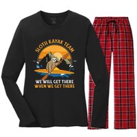 Sloth Kayaking Sloth Kayak Team Women's Long Sleeve Flannel Pajama Set 