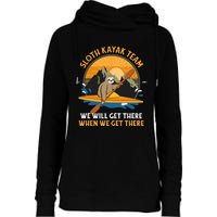 Sloth Kayaking Sloth Kayak Team Womens Funnel Neck Pullover Hood