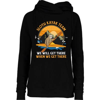 Sloth Kayaking Sloth Kayak Team Womens Funnel Neck Pullover Hood