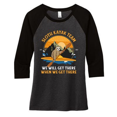 Sloth Kayaking Sloth Kayak Team Women's Tri-Blend 3/4-Sleeve Raglan Shirt