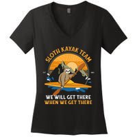 Sloth Kayaking Sloth Kayak Team Women's V-Neck T-Shirt