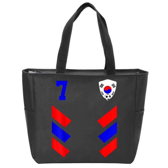 South Korea Soccer Jersey Retro 7 South Korean Football Zip Tote Bag