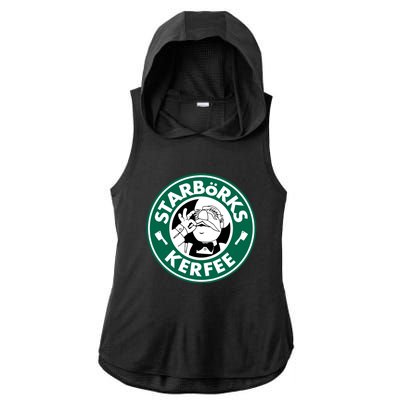 Starborks Kerfee Ladies PosiCharge Tri-Blend Wicking Draft Hoodie Tank