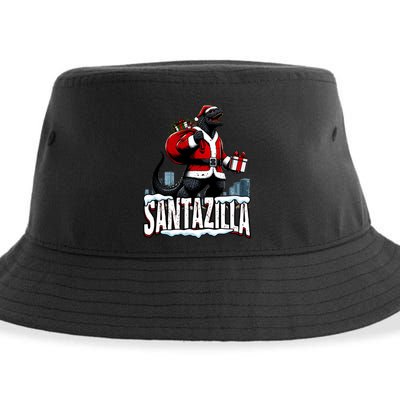 Santazilla Kaiju Santa Christmas Japanese Monster Xmas Cool Gift Sustainable Bucket Hat