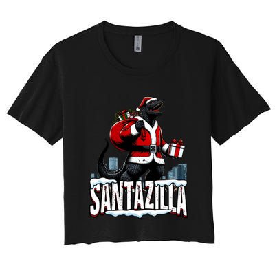 Santazilla Kaiju Santa Christmas Japanese Monster Xmas Cool Gift Crop Top