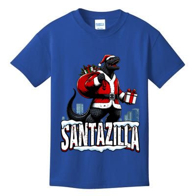 Santazilla Kaiju Santa Christmas Japanese Monster Xmas Cool Gift Kids T-Shirt