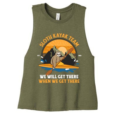 Sloth Kayak Sloth Kayak Team Women's Racerback Cropped Tank