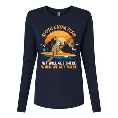 Sloth Kayak Sloth Kayak Team Womens Cotton Relaxed Long Sleeve T-Shirt