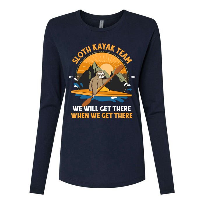 Sloth Kayak Sloth Kayak Team Womens Cotton Relaxed Long Sleeve T-Shirt