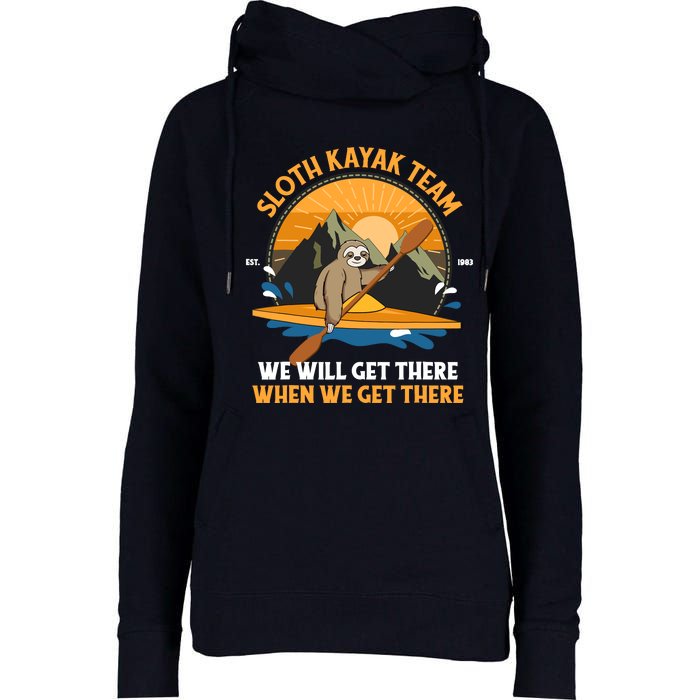 Sloth Kayak Sloth Kayak Team Womens Funnel Neck Pullover Hood