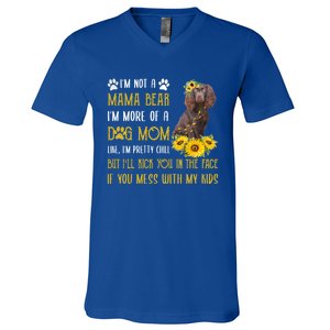 Sunflower Kin Spaniel Mom Mothers Day Dog Mom Cute Gift V-Neck T-Shirt