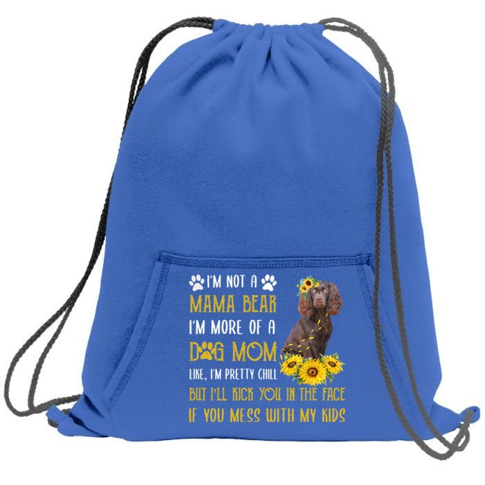 Sunflower Kin Spaniel Mom Mothers Day Dog Mom Cute Gift Sweatshirt Cinch Pack Bag