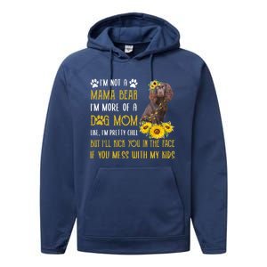 Sunflower Kin Spaniel Mom Mothers Day Dog Mom Cute Gift Performance Fleece Hoodie