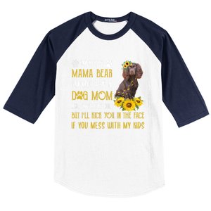 Sunflower Kin Spaniel Mom Mothers Day Dog Mom Cute Gift Baseball Sleeve Shirt