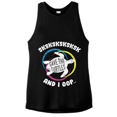 SKSKSK and I Oop... Save The Turtles Ladies PosiCharge Tri-Blend Wicking Tank
