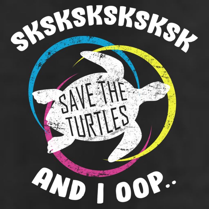 SKSKSK and I Oop... Save The Turtles Crop Fleece Hoodie