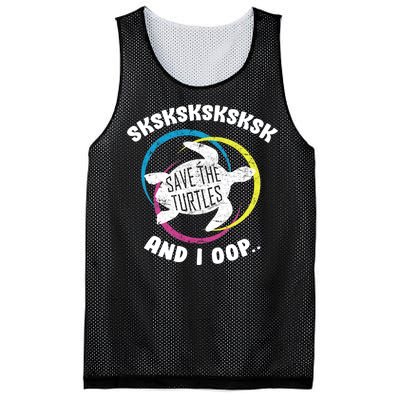 SKSKSK and I Oop... Save The Turtles Mesh Reversible Basketball Jersey Tank