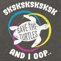 SKSKSK and I Oop... Save The Turtles Cotton Canvas Backpack