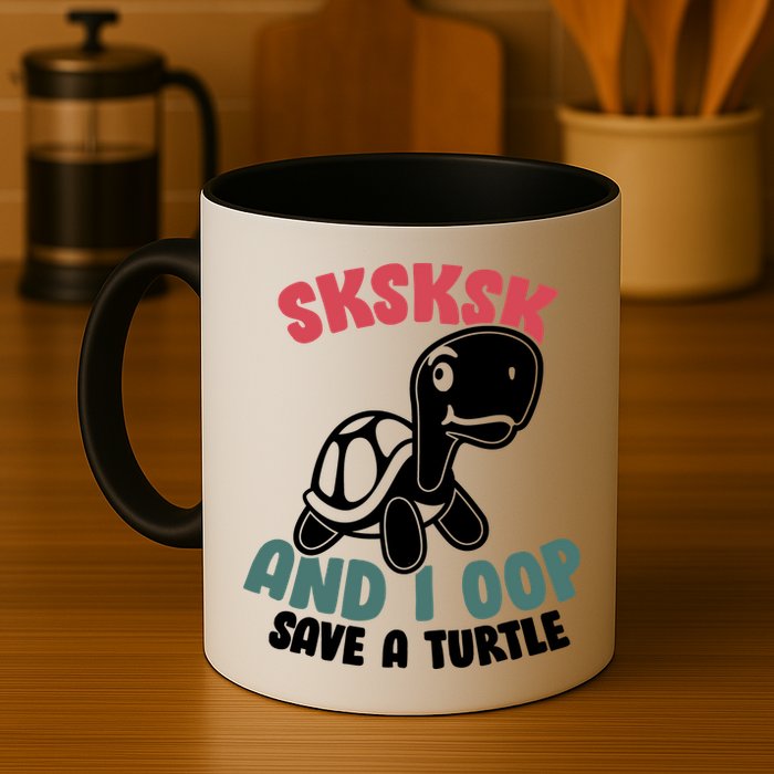 SKSKSK And I Oop Save A Turtle Vintage Mug