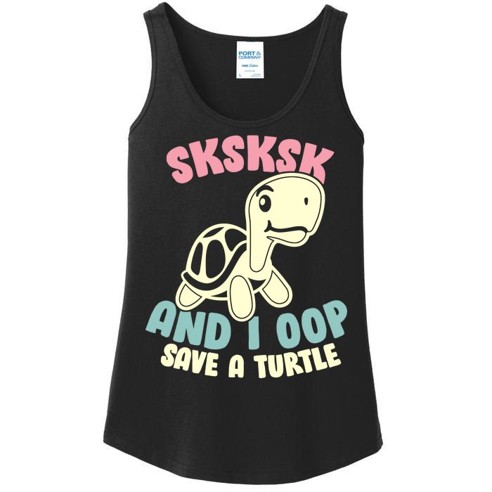 SKSKSK And I Oop Save A Turtle Vintage Ladies Essential Tank