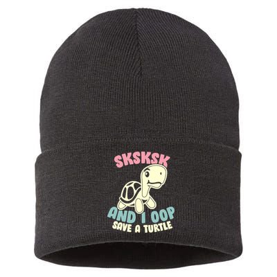 SKSKSK And I Oop Save A Turtle Vintage Sustainable Knit Beanie