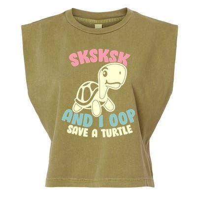 SKSKSK And I Oop Save A Turtle Vintage Garment-Dyed Women's Muscle Tee