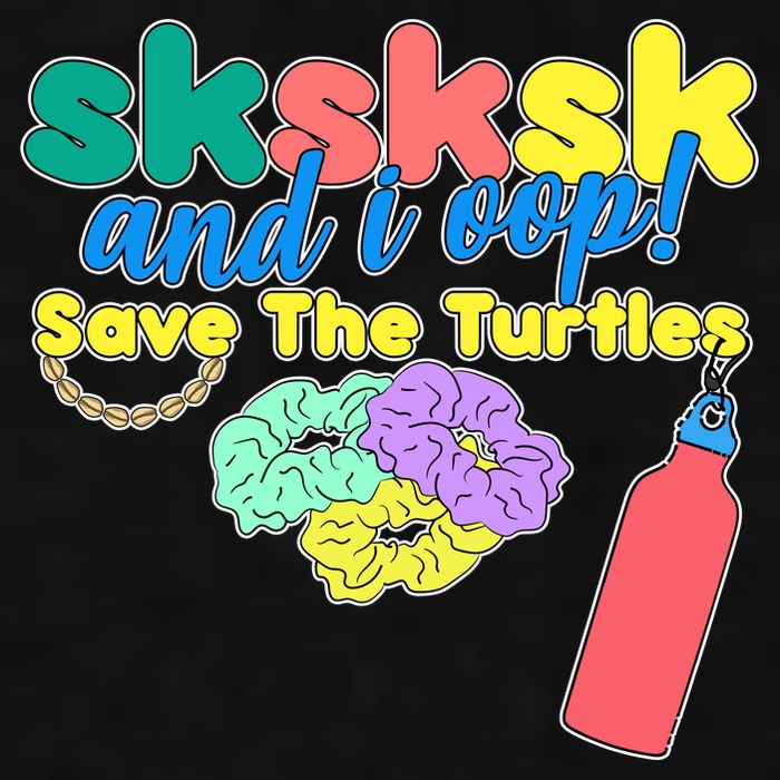 SKSKSK And I oop Save the Turtles Ladies PosiCharge Tri-Blend Wicking Tank