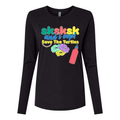 SKSKSK And I oop Save the Turtles Womens Cotton Relaxed Long Sleeve T-Shirt